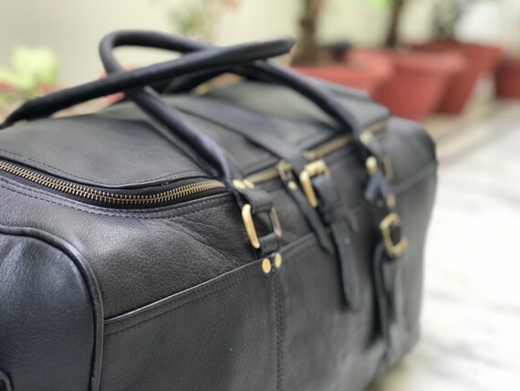 soft leather duffle bag