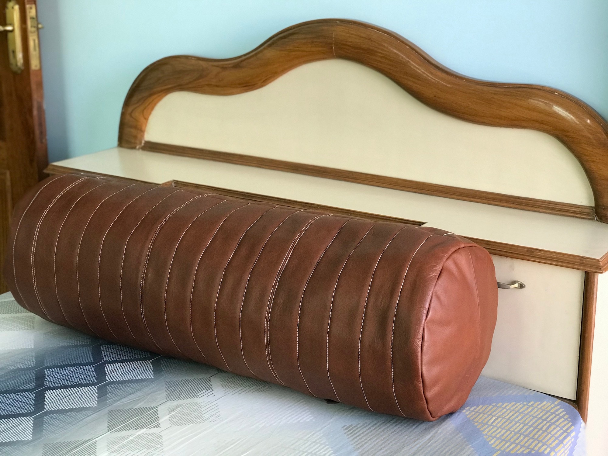 Customized Leather Bolster Cover Round Shaped Sofa Cushion Etsy UK