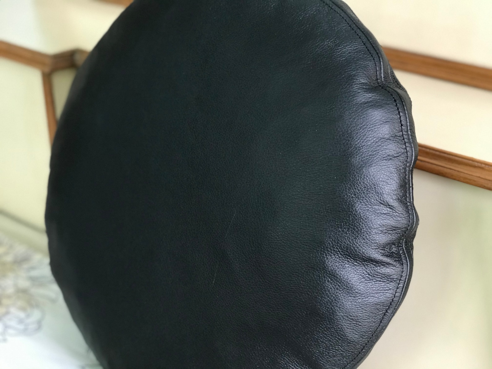 Buy Customized Round Leather Cushion Cover Custom Size Leather Online