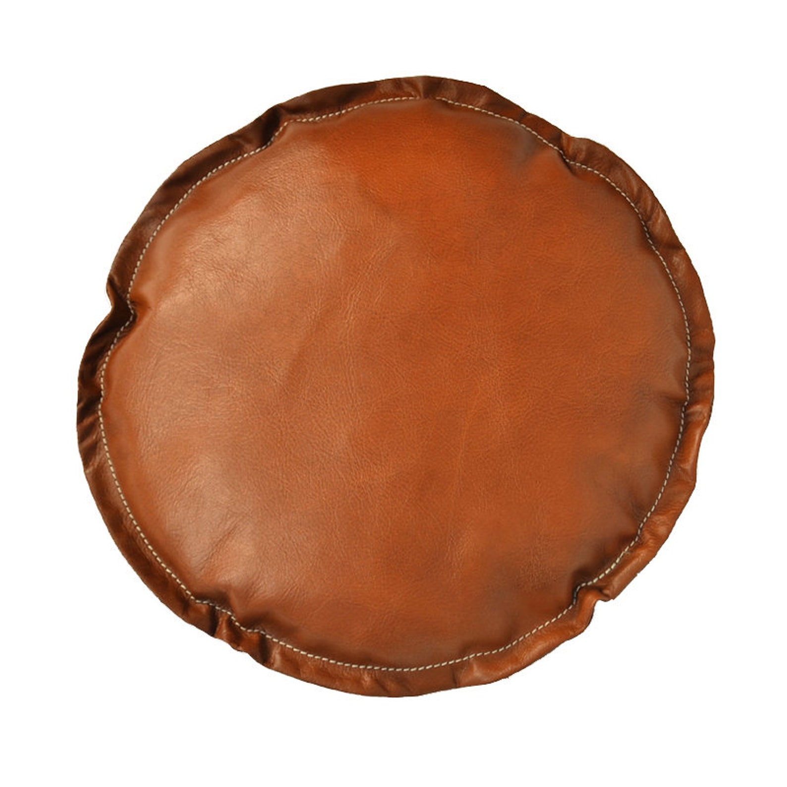 Round Leather Cushion Cover Custom Size Gift for Him Etsy