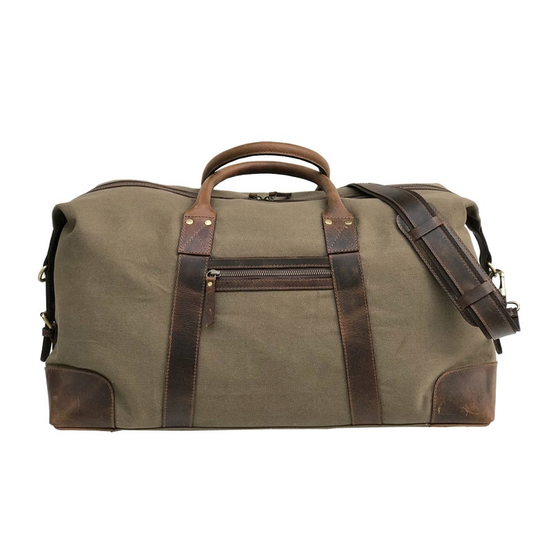 canvas leather travel bag