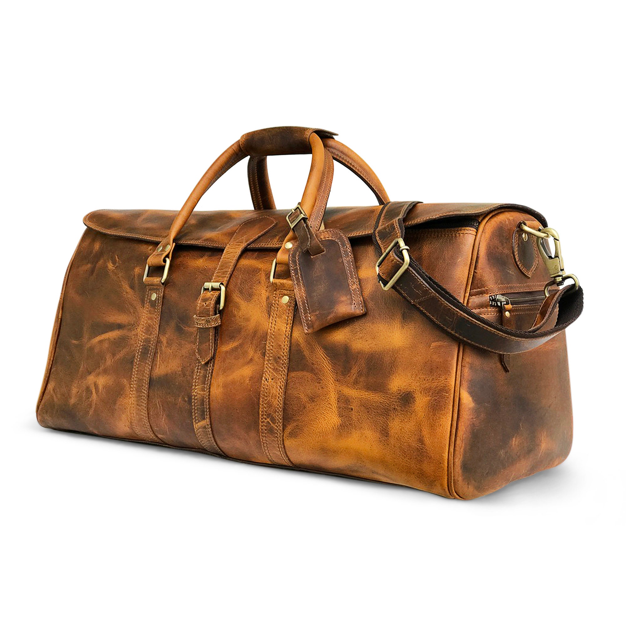 Hunter Brown Leather Weekender Bag Women Handmade Travel | Etsy