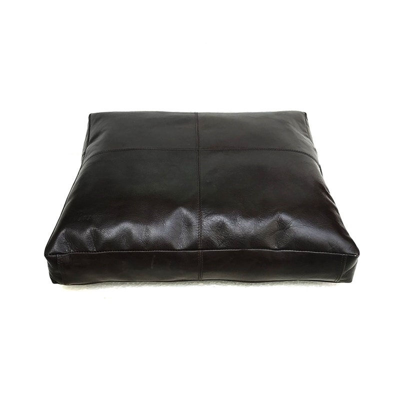 30x20 Coffee Brown Genuine Leather Seat Cushion Cover Dining Etsy