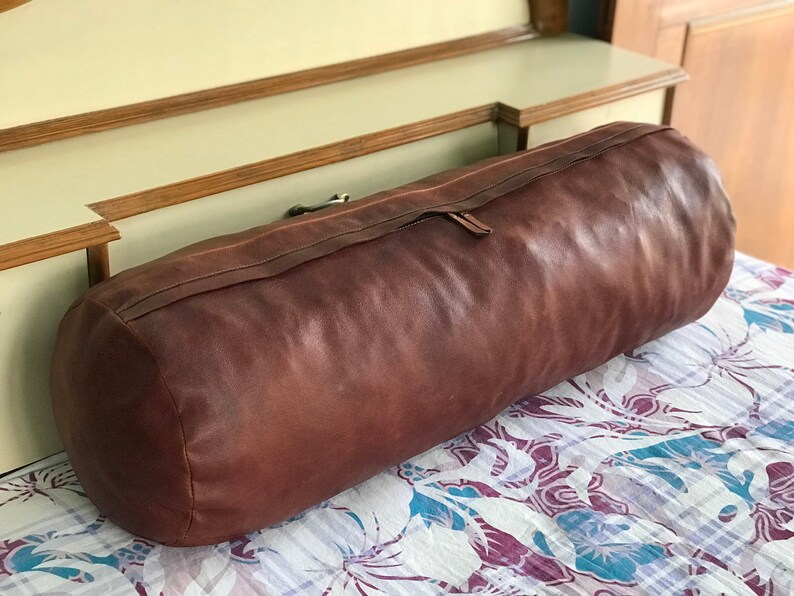 Christmas Sale Brown Leather Lumbar Pillow Cover Leather Etsy