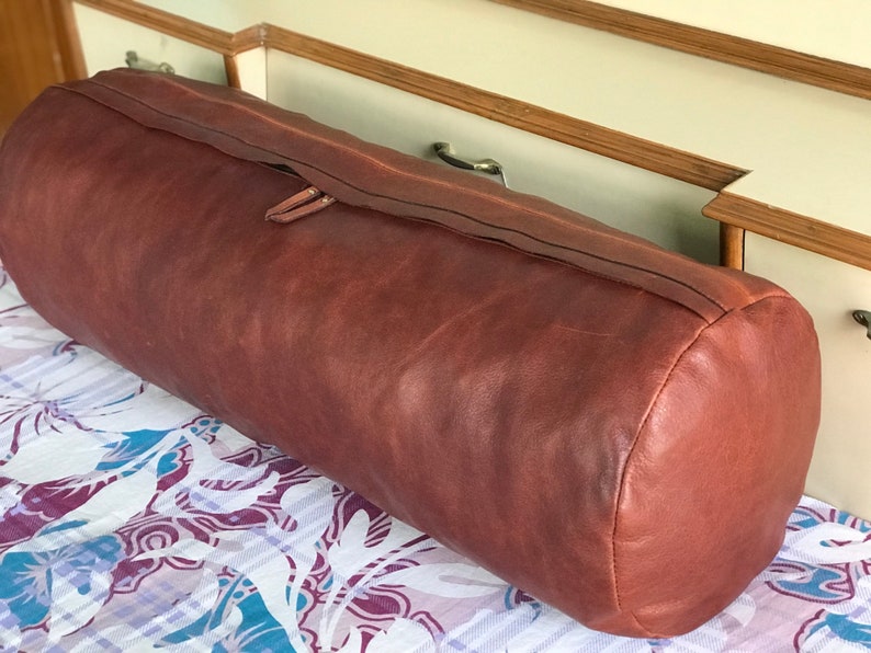 Christmas Sale Brown Leather Lumbar Pillow Cover Leather Etsy