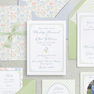 Madelyn | Whimsical Garden Wedding Invitation, Watercolor Floral Wedding Invitation, Spring Wedding Invitation, Whimsical Floral Invitation