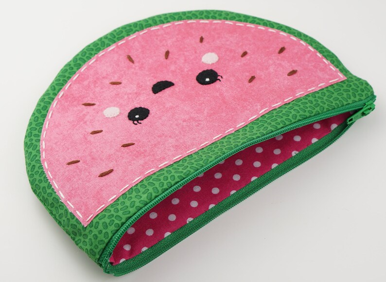 Cute Melon Pouch/Pencil Case Sewing Pattern with Full Instructions Instant PDF Download image 6