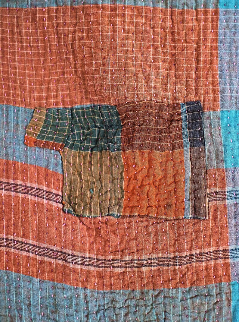 Antique Vintage Kantha Quilt Indian Bed Spreads Embroidered Blanket