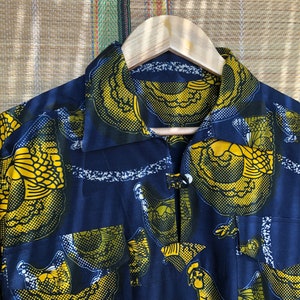 Cotton Unisex shirt made from vintage and antique fabrics, one of a kind size M/L image 5