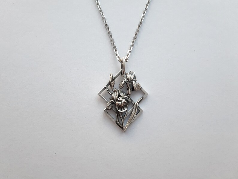 Iris necklace Inspirational jewelry Silver Iris jewelry Iris Etsy