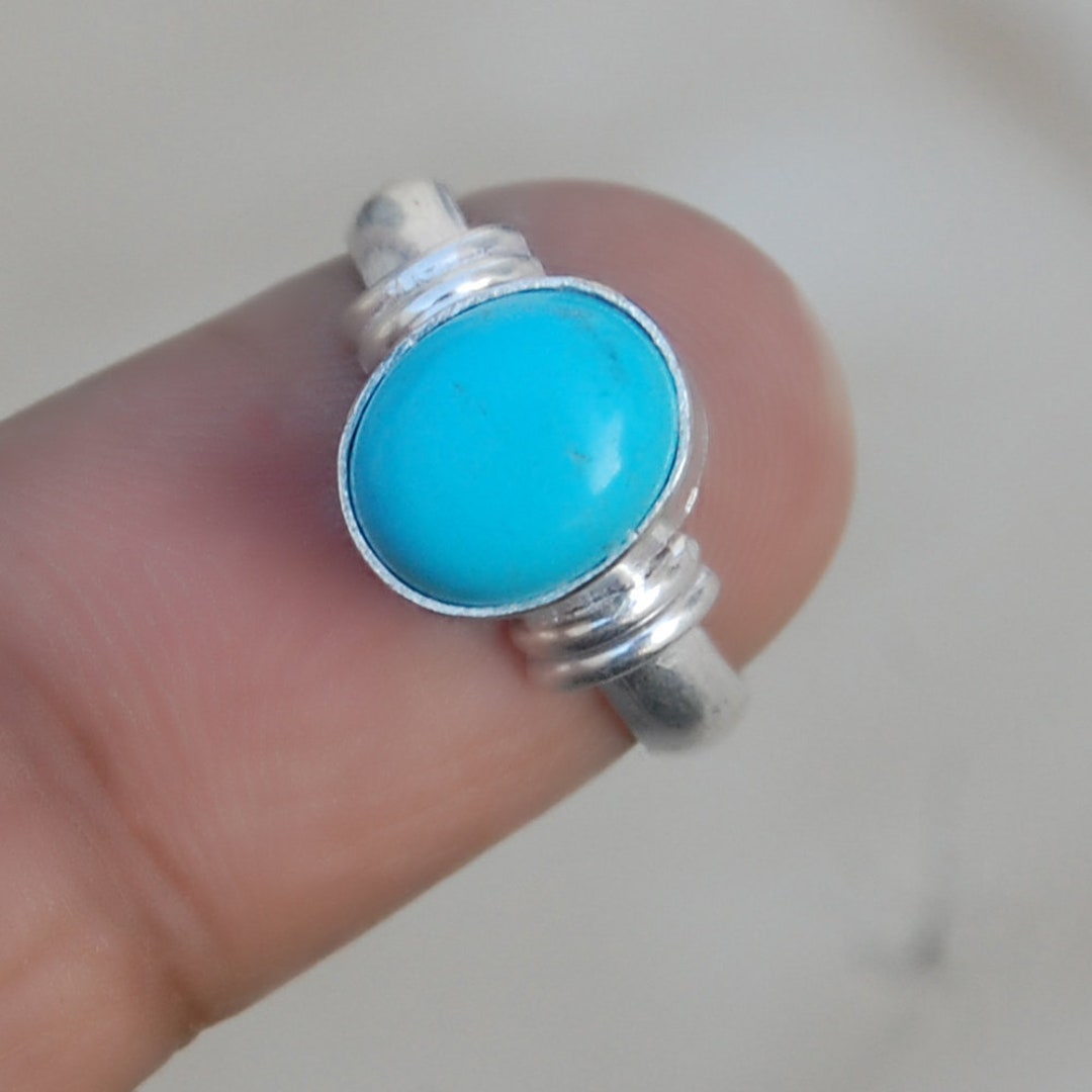 Turquoise véritable, Bague taille 59 argent925