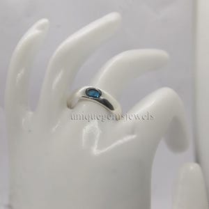 Swiss Blue Tourmaline Sterling Silver Ring: Personalized Zodiac Signet