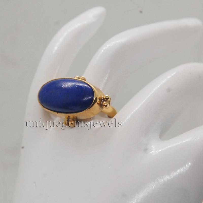 Anello di lapislazzuli, anello in argento sterling, anello di dichiarazione, anello di Boho, anello di lapislazzuli blu, anello di promessa - Italia