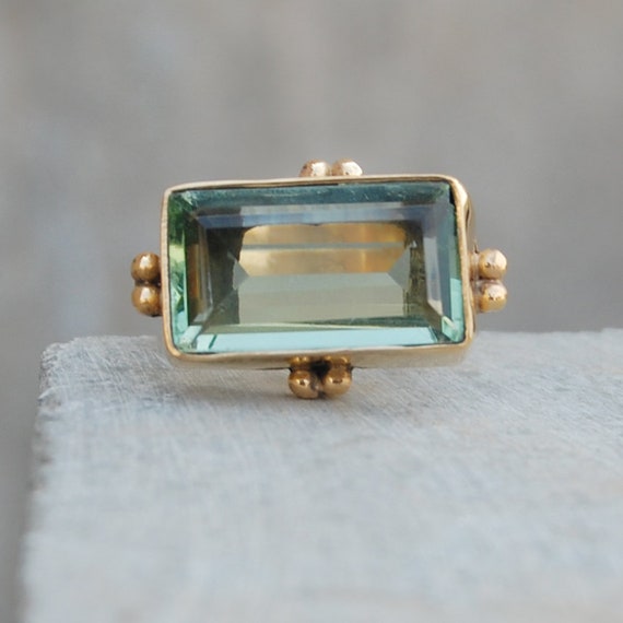 Green Amethyst Gemstone 925 Sterling Silver Ring 18K Rose Gold 18K Yellow Gold Green Prasiolite Ring Jewelry Unique Handmade Jewelry