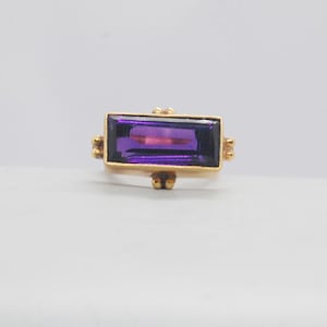 Amethyst Ring im Kissenschliff: 925 Sterling Silber, 18K Gold
