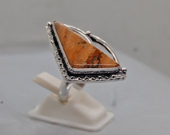 Australian Picture Jasper Ring: Sterling Silver Boho Jewelry