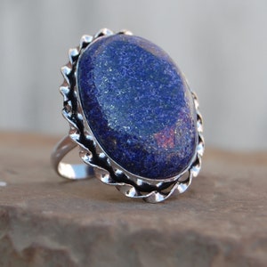 Lapis Lazuli 925 Sterling Silver Ring,  Oval Lapis Lazuli Gemstone 18K Rose Gold, 18K Yellow Gold Jewelry, Unique gift Ring