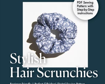 Digital Sewing Pattern – DIY Hair Scrunchie | Instant PDF Download | A4 Printable | Beginner Friendly | Step-by-step instructions