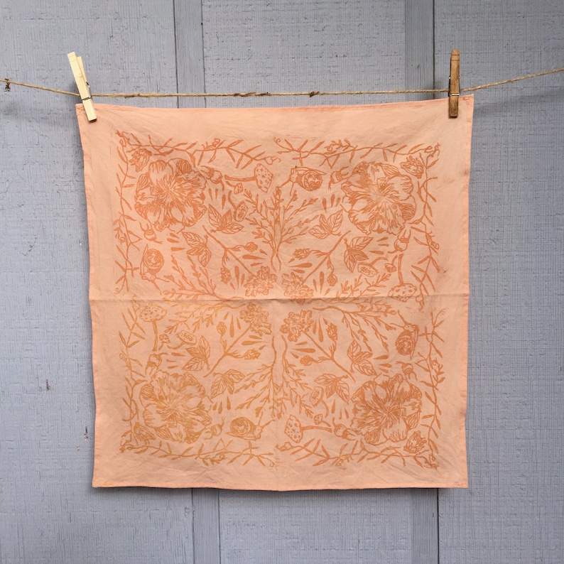 The Texas Bandana Hand Dyed Bandana Block Printed Fabric | Hand Printed Bandana Naturally Dyed Textile made to order