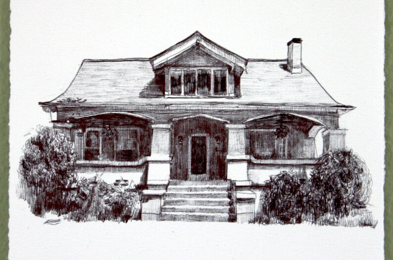 Home Portrait Custom House Portrait Hand Drawn House Portrait Minimalist Gift Custom Anniversary Present Housewarming Gift