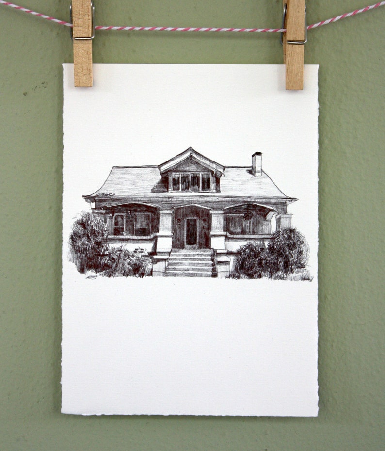 Home Portrait Custom House Portrait Hand Drawn House Portrait Minimalist Gift Custom Anniversary Present Housewarming Gift