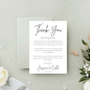 Moderne Hochzeit Dankeskarten, Physisches Produkt, Minimalistische Hochzeit Dankeskarte, Boho Hochzeit, Individualisierbares Produkt