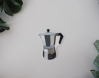 Espresso Coffee Maker Glossy Sticker, Die Cut Sticker, Coffee Sticker, Cute Sticker