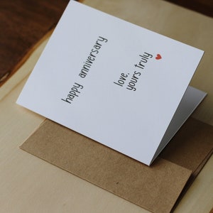 Anniversary Greeting Card, Minimalist/Simple, A2 Greeting Card, Anniversary Card for Him/Her, Greeting Card with Envelope, Couples Card