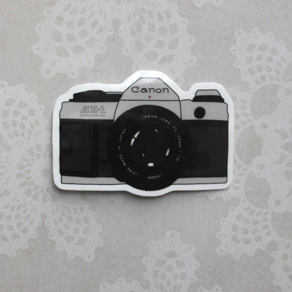 Canon AE-1 35MM Film Camera Glossy Sticker, Canon Camera Sticker, DSLR Sticker, Die Cut Sticker