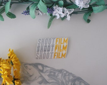 Shoot Film Photography Glossy Sticker, Aesthetic Sticker, Die Cut Sticker