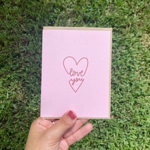 Amo você cartão em formato de coração, cartão de aniversário, cartão A2, cartão de aniversário para ele/ela, cartão com envelope, cartão de casal