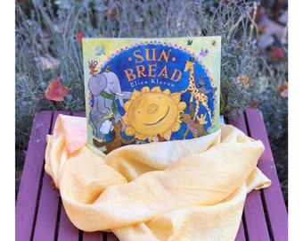 SOLD*OUT.......Extra Large Handmade Marigolden Play Silk with Sun Bread Book SET