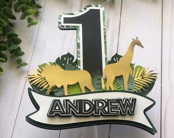 Wild One Cake Topper | Safari Cake Topper | Jungle Birthday | Cake Topper | Safari Birthday | Wild Animals Party | Jungle Animals Party