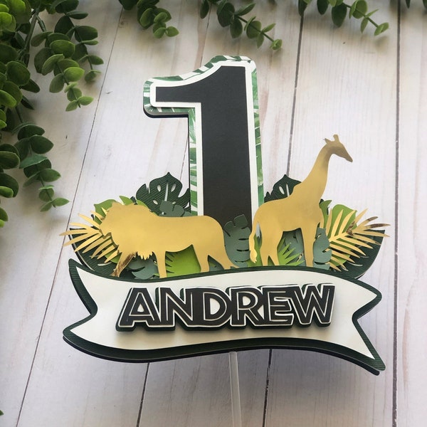 Wild One Cake Topper | Safari Cake Topper | Jungle Birthday | Cake Topper | Safari Birthday | Wild Animals Party | Jungle Animals Party