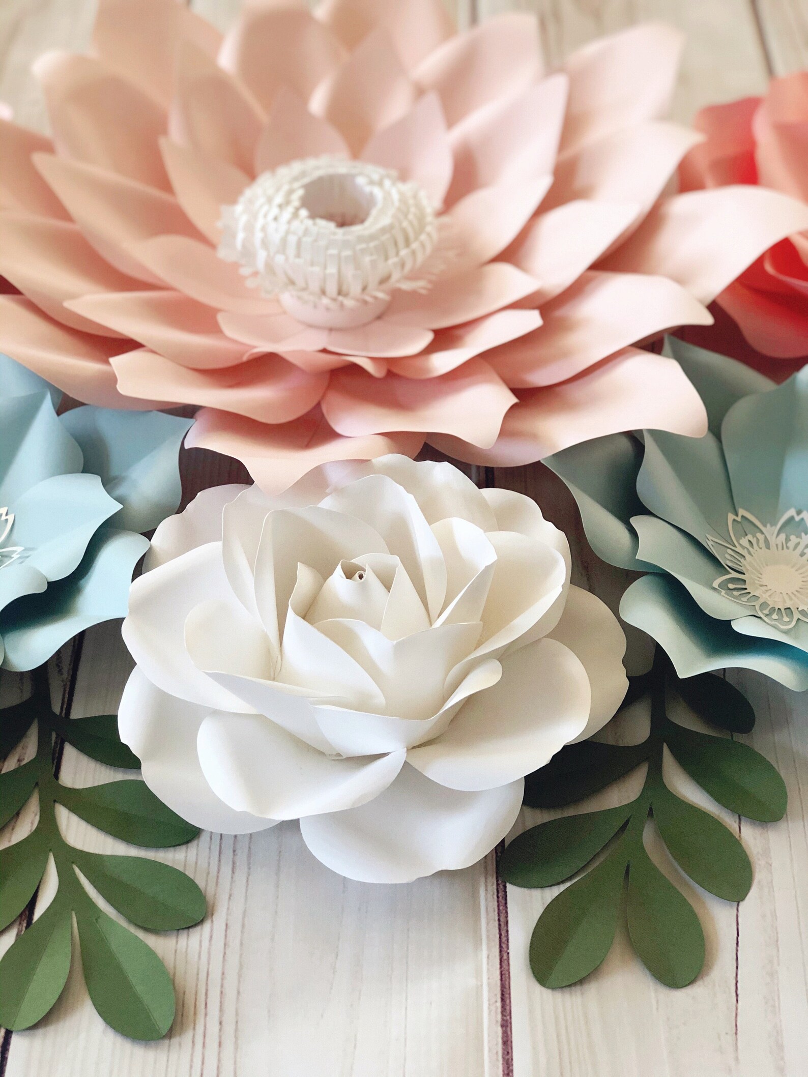 Large Flower Wall Set / Flower Set / Bridal Shower Backdrop / Etsy