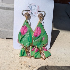 Floral statement earrings