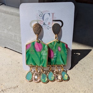 Floral statement earrings