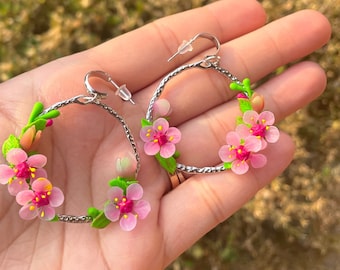 Pink Cherry Blossom Earrings