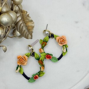 Black Floral Earrings