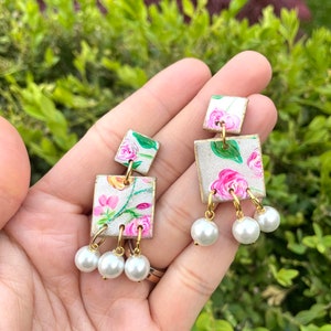 Floral statement earrings