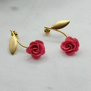 Pink Rose Studs