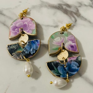 Floral statement earrings