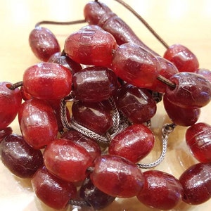 Unique Very Old Vintage Faturan Amber Bakelite Worry, Prayer Beads.Signs of Time are present giveing a patina that only Past can give!