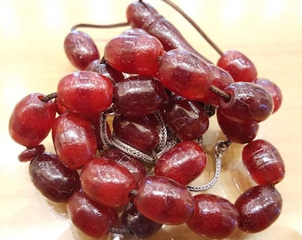 Unique Very Old Vintage Faturan Amber Bakelite Worry, Prayer Beads.Signs of Time are present giveing a patina that only Past can give!