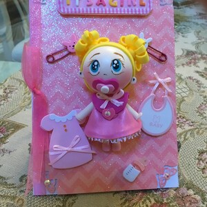 3D Baby Meisje Handgemaakte pop-up kaart