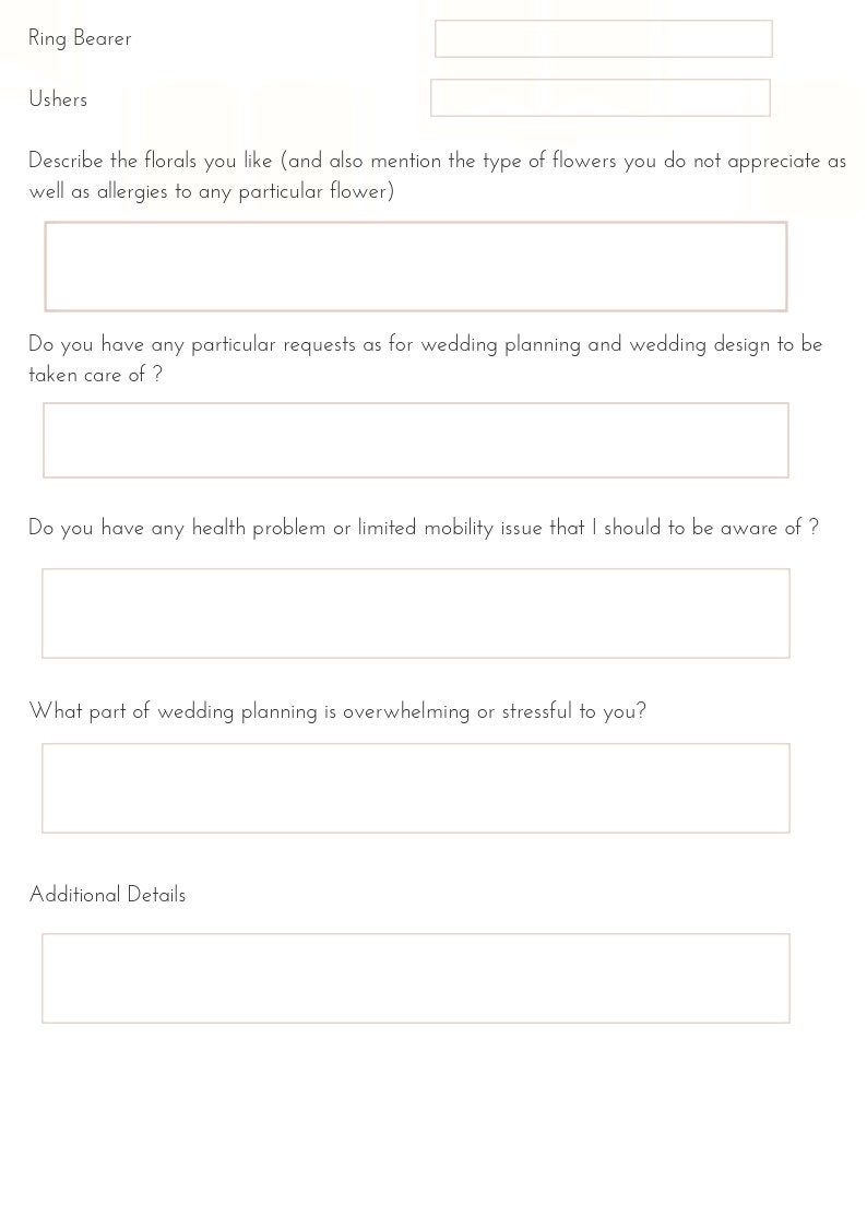Wedding Planner Client Consultation Template | Etsy