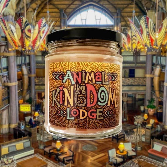 Kidani Village and Jambo House 8 Oz Glass Candle Jar , Disney