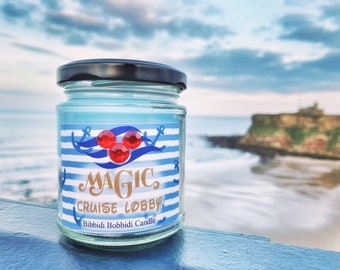 Magic Cruise Lobby 8 oz Glass Candle Jar  , Disney Inspired Candle Wish , Fantasy , Dream , Wonder , Disney Cruiseline