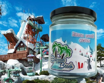 Blizzard Beach 8 oz Glass Candle Jar  , Disney Inspired Candle Magic Kingdom Cruelty free and vegan