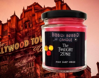 The Twilight Zone Tower of Terror  8 oz  Glass Candle Jar  , Disney Inspired Candle Magic Kingdom Cruelty free and vegan
